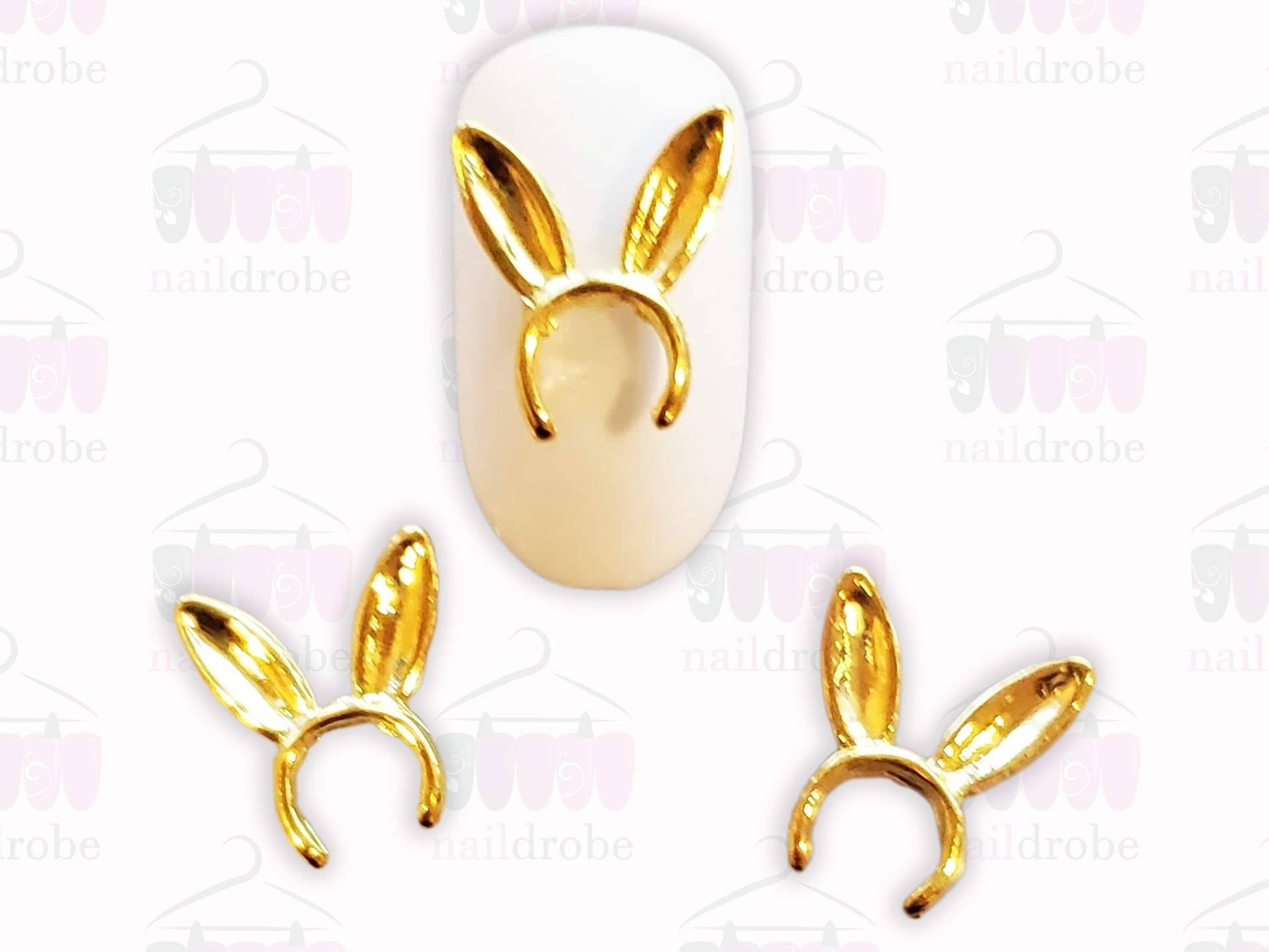 2 Stück Hase Hasenohren Nail Art Charm | Größe 13mmx11, 5mm von Etsy - Naildrobe