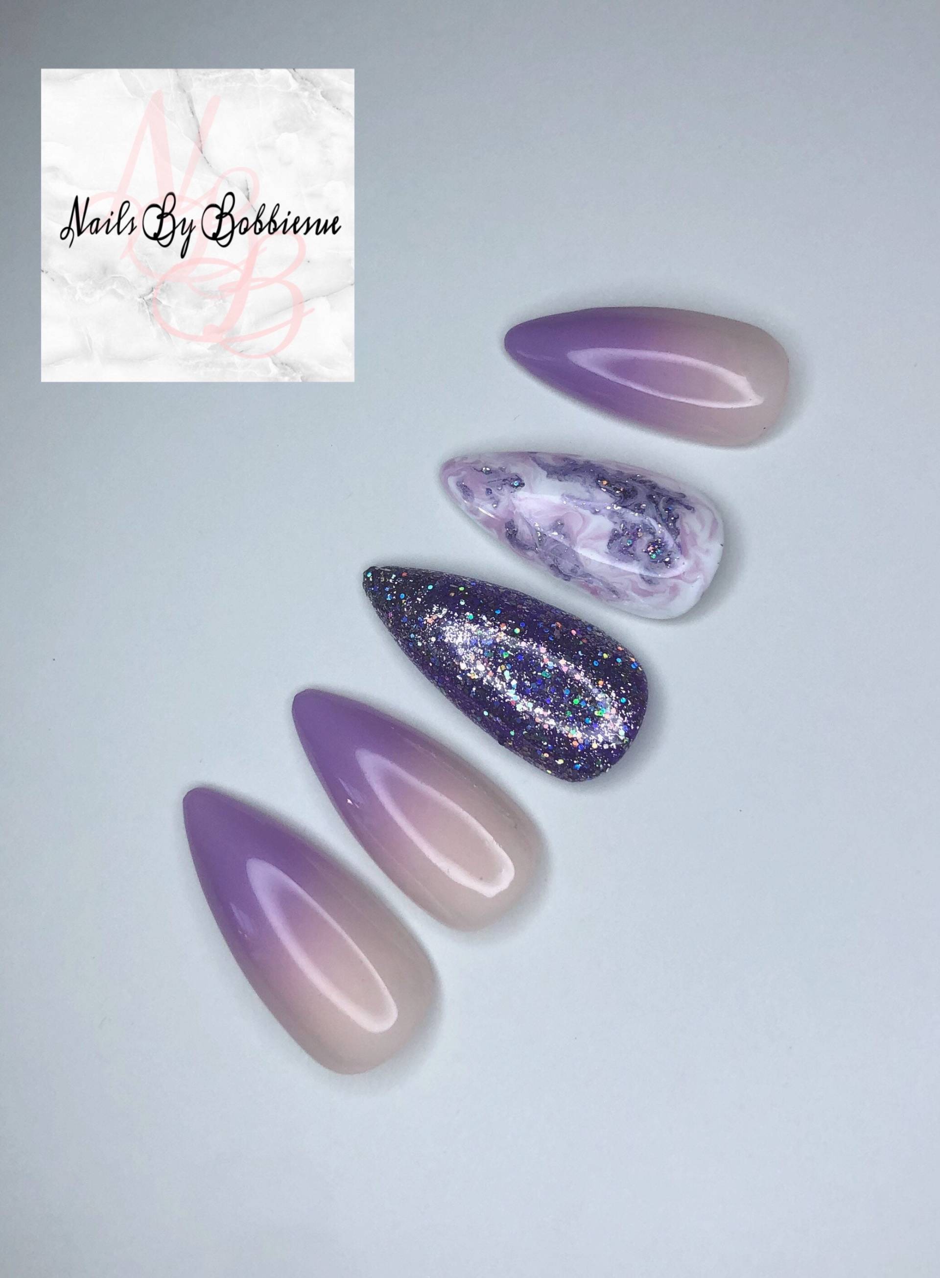 Lavendel Lush Press On Nails/Künstliche Nägel Wiederverwendbare Selbstgemachte von Etsy - NailsByBobbiesue