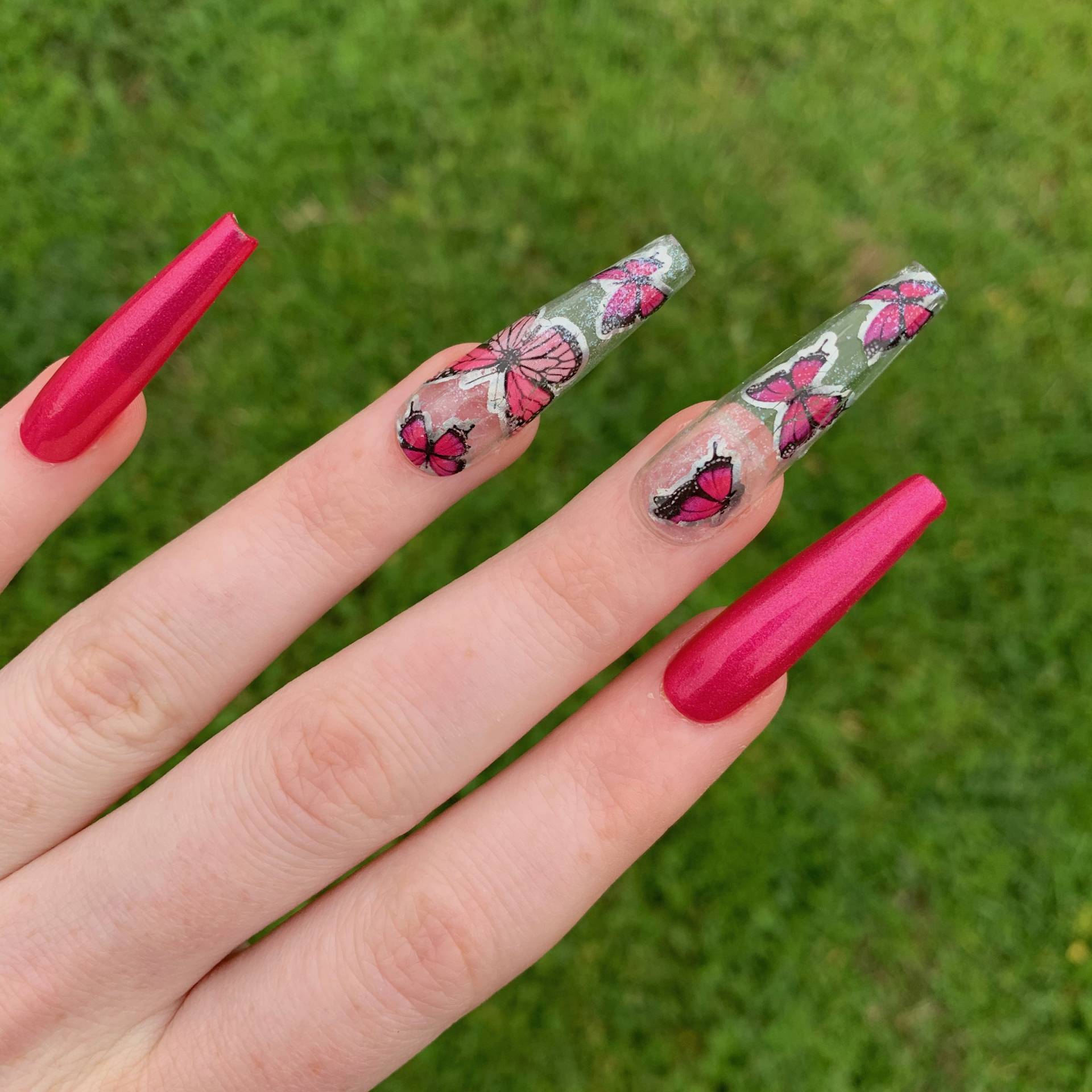 Mariposa Pinkdrücken Sie Auf Nägelstick Nägelwiederverwendbare Nägelschmetterling Drücken Nägelchrom Nägelmint Nägelfalsche Nägelfoliennägel von Etsy - NailsbyDeAnza