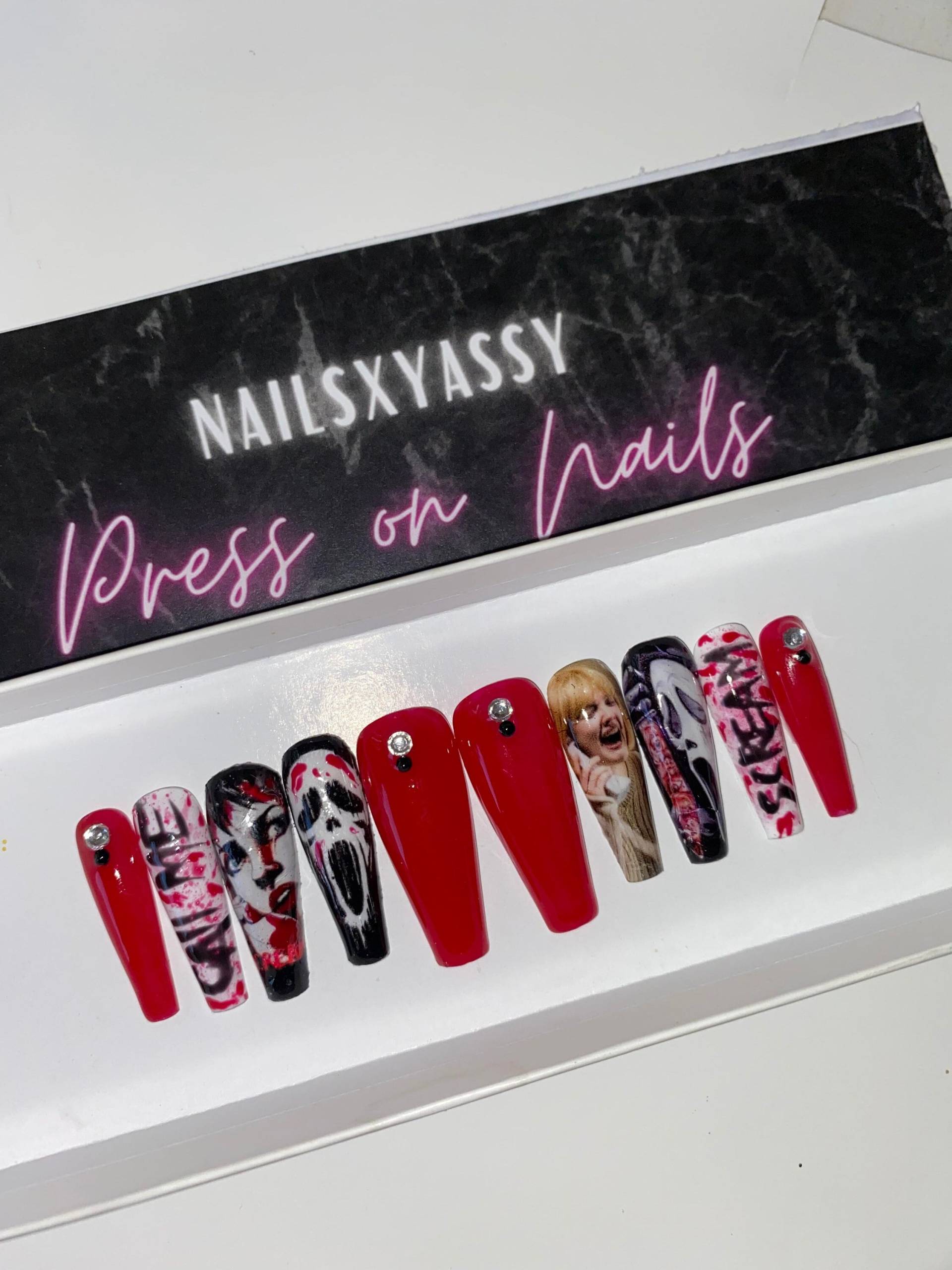 Screme Movie Halloween Drücken Sie Auf Die Nägel von Etsy - Nailsxyassy