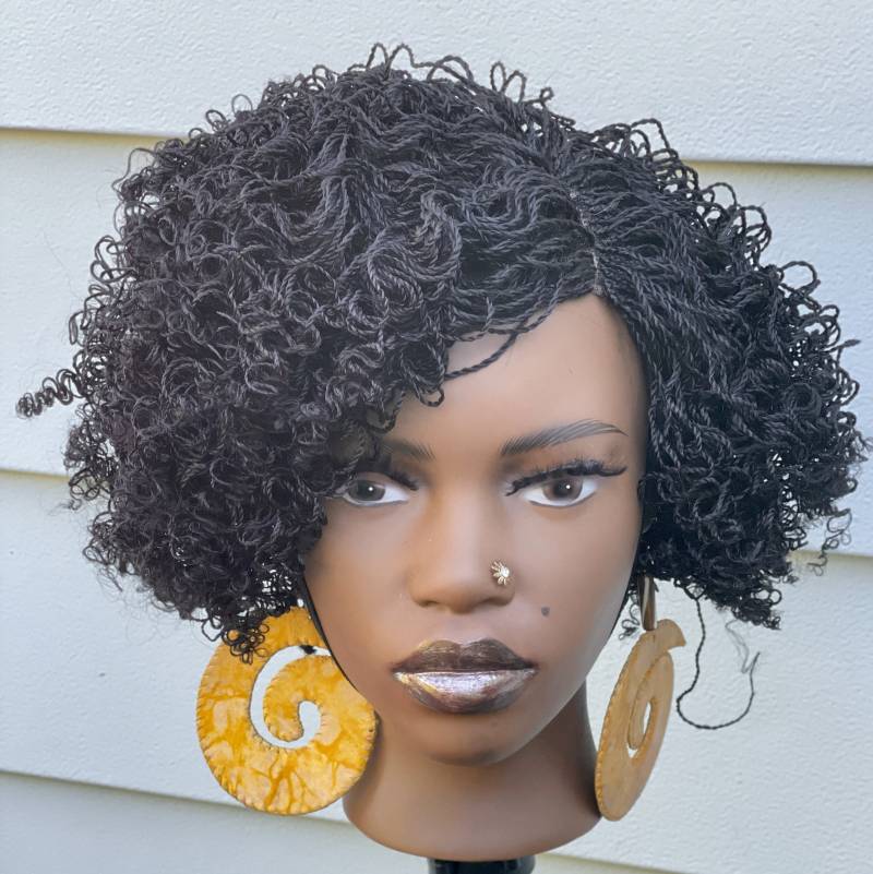 Mini Twist Lockige Micro Locs Lace Front Perücke von Etsy - Naturalgirlworld