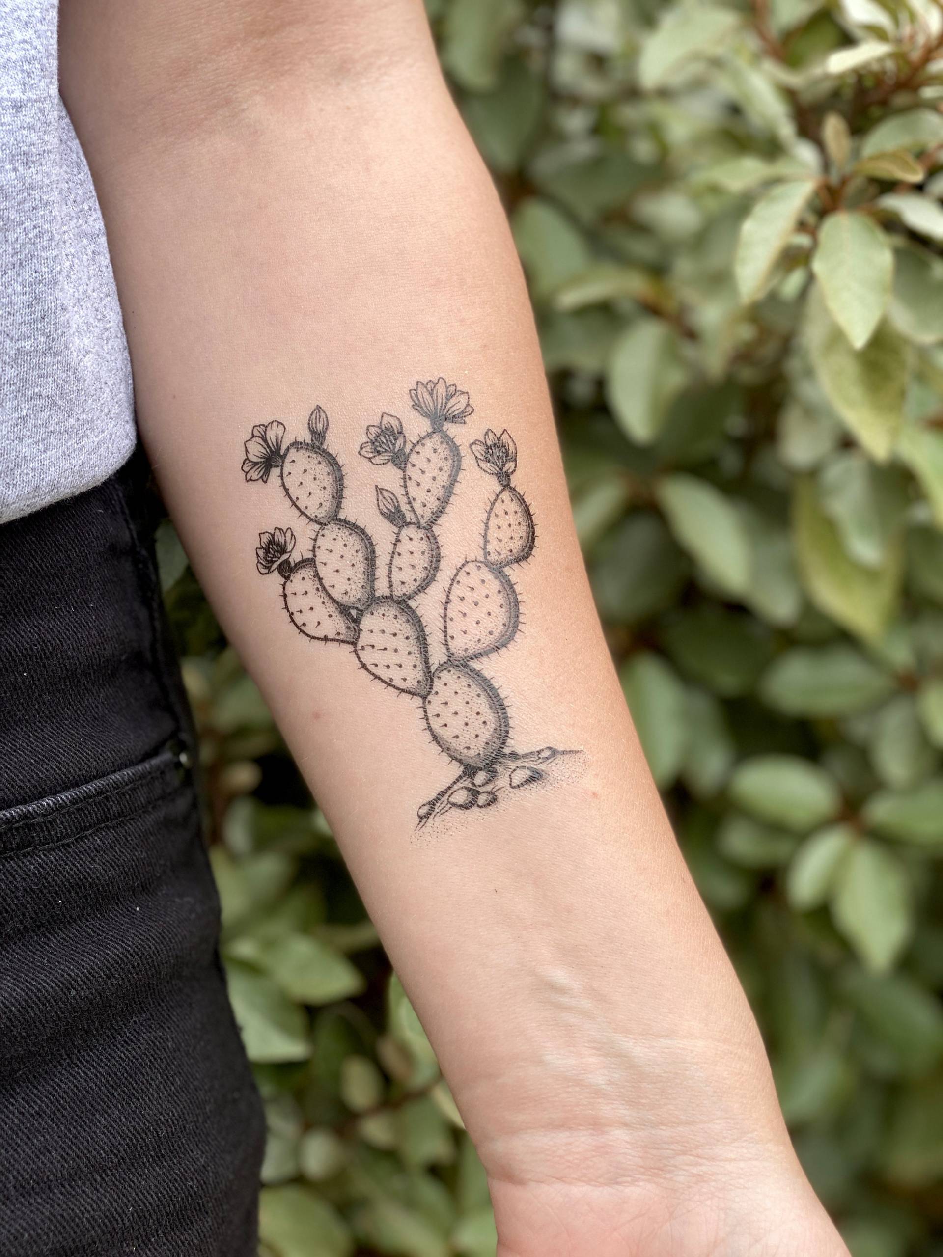 Feigenkaktus Temporäres Tattoo, Kaktus-Liebhaber-Geschenk von Etsy - NatureTats