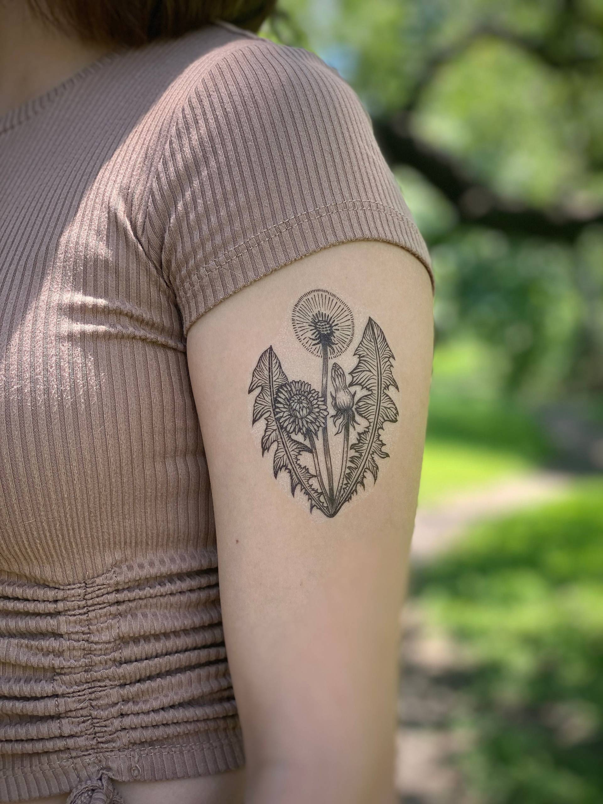 Löwenzahn Blume Temporäres Tattoo, Wildblumen Geschenk, Weihnachtsdeko, Party Dekoration von Etsy - NatureTats