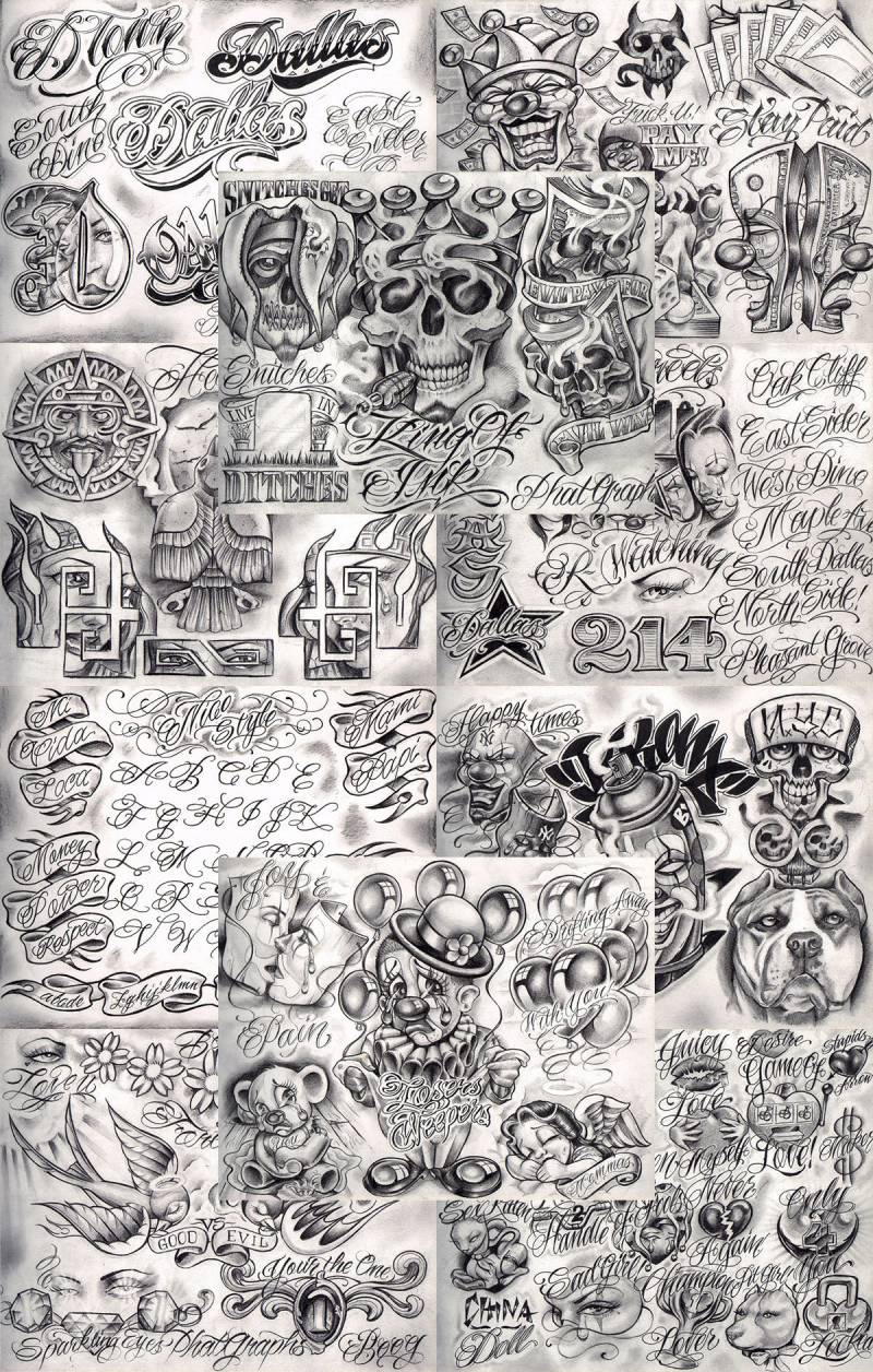 Boog From The Streets With Love Gangsta Style Tattoo Flash 10 Blatt Set 11x14" G, Tolles Shop Investment Für Display, Lowrider Kunstwerk von Etsy - NeedfulThingsByMatt