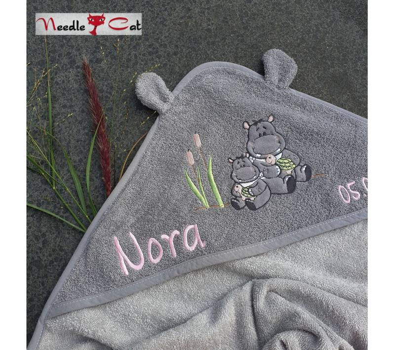 Kapuzenhandtuch Hippo Mit Name Und Optional Datum Morgenstern100x100 cmgeschenk Zur Geburtgeschenk Taufeneedlecat Stickatelier von Etsy - NeedleCatAtelier