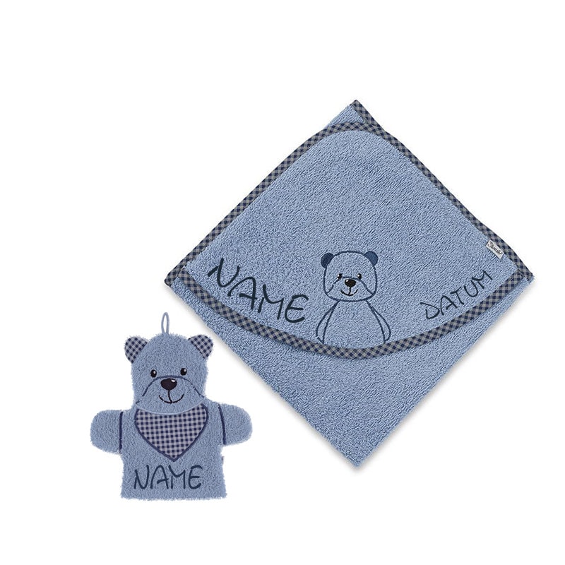 sterntaler Kapuzenhandtuch Baylee Blue Mit Namen Und Optional Datum Bestickt + Wh100x100 cmbaby Geschenk Taufgeschenkneedlecat von Etsy - NeedleCatAtelier