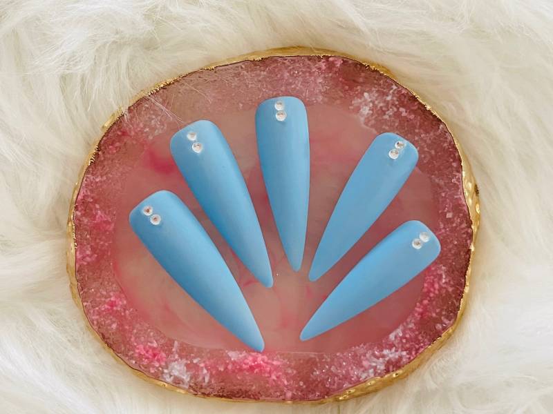 Prinz Blau Drücken Auf Nägel von Etsy - Nenesnails