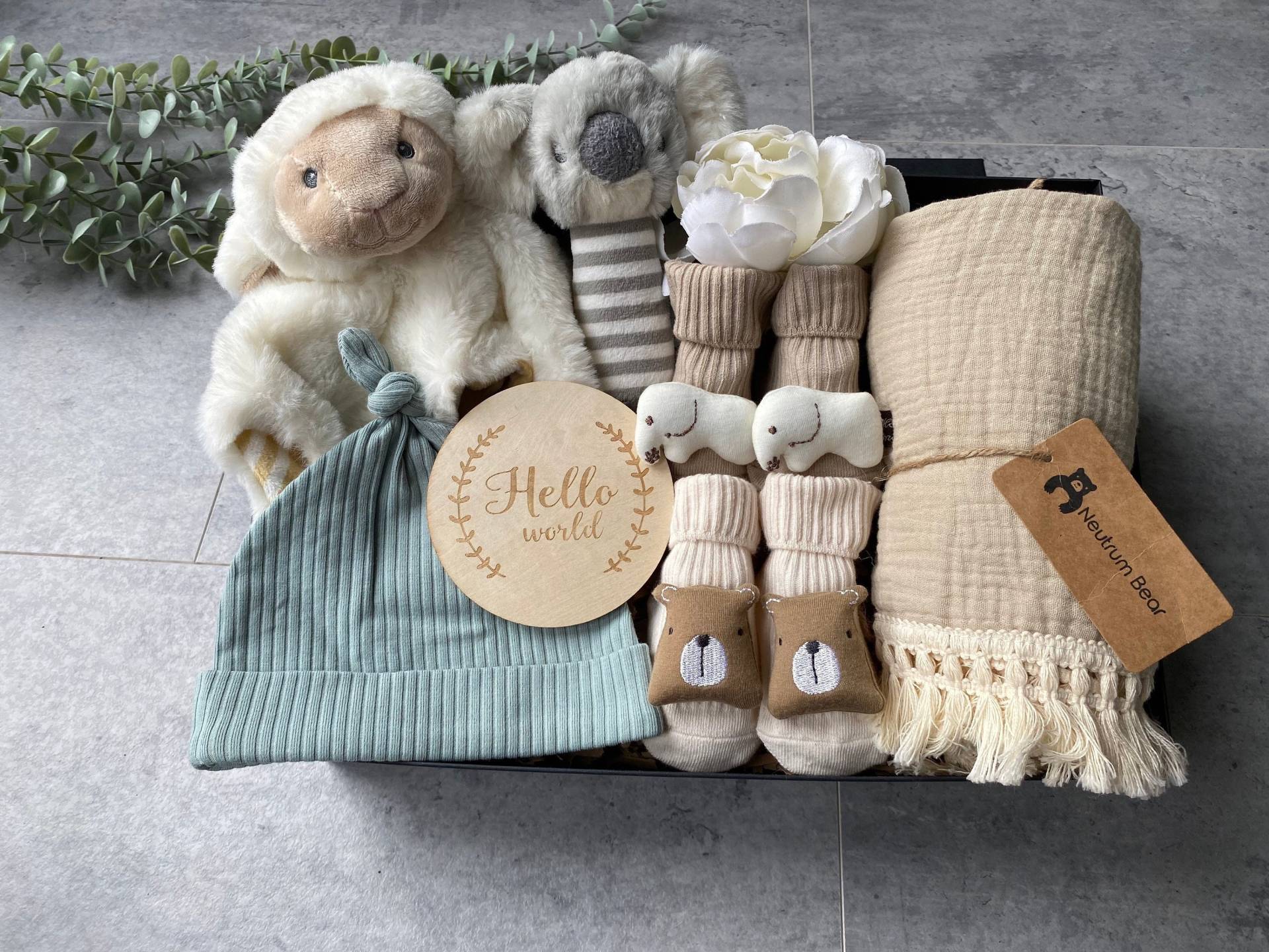 Willkommen in Der Welt, Neues Baby-Geschenk, Baby-Junge, Baby-Mädchen-Geschenk, Neugeborenen Geschenk, Neue Baby-Geschenkbox, Baby-Geschenkkorb von Etsy - NeutrumBear