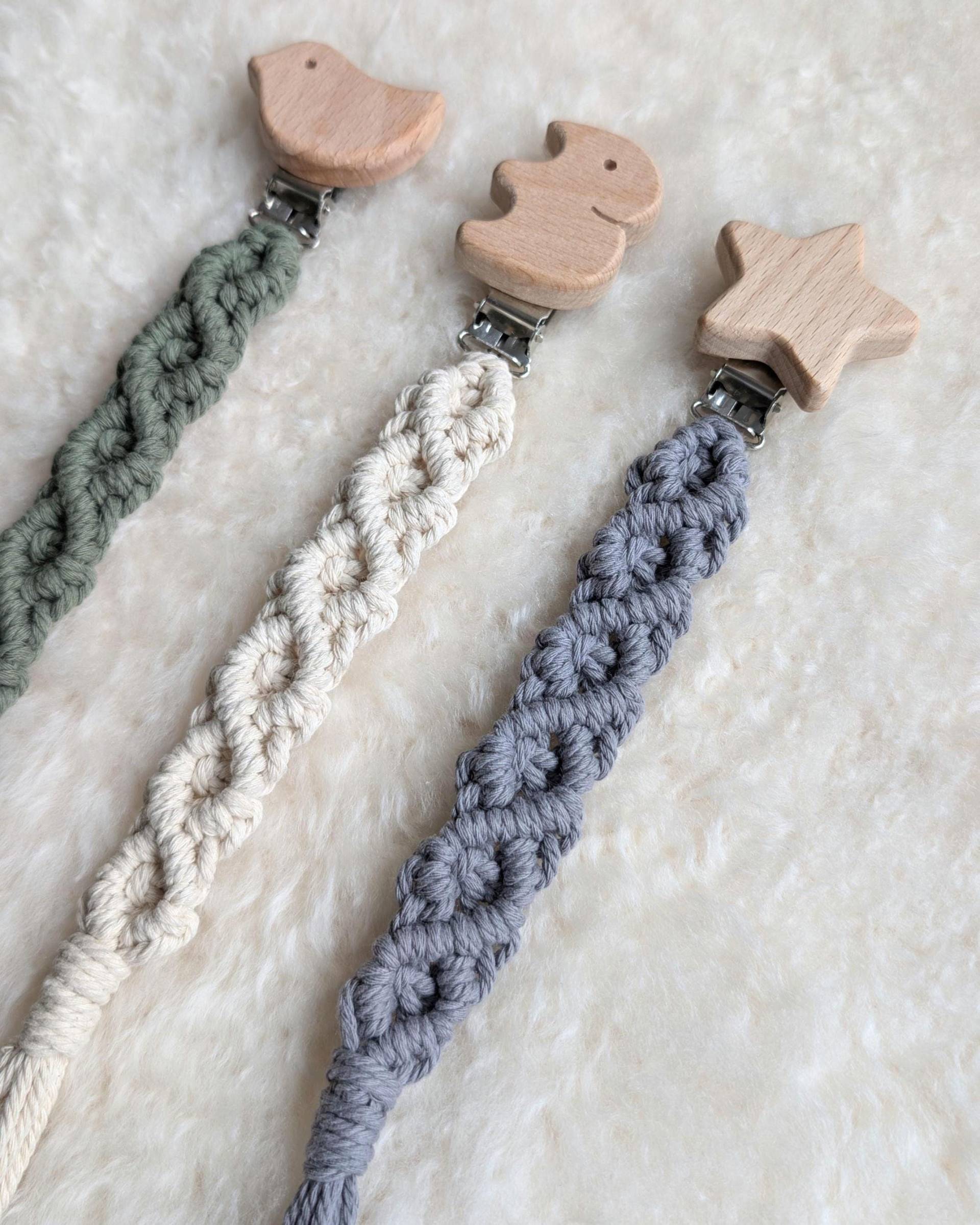 Schnullerkette Holzfigur, 100% Baumwolle, Oekotex Standard Schnullerkette Holzfigur, 100% Baumwolle, Oekotex Standard von Etsy - NikaHomeDesign