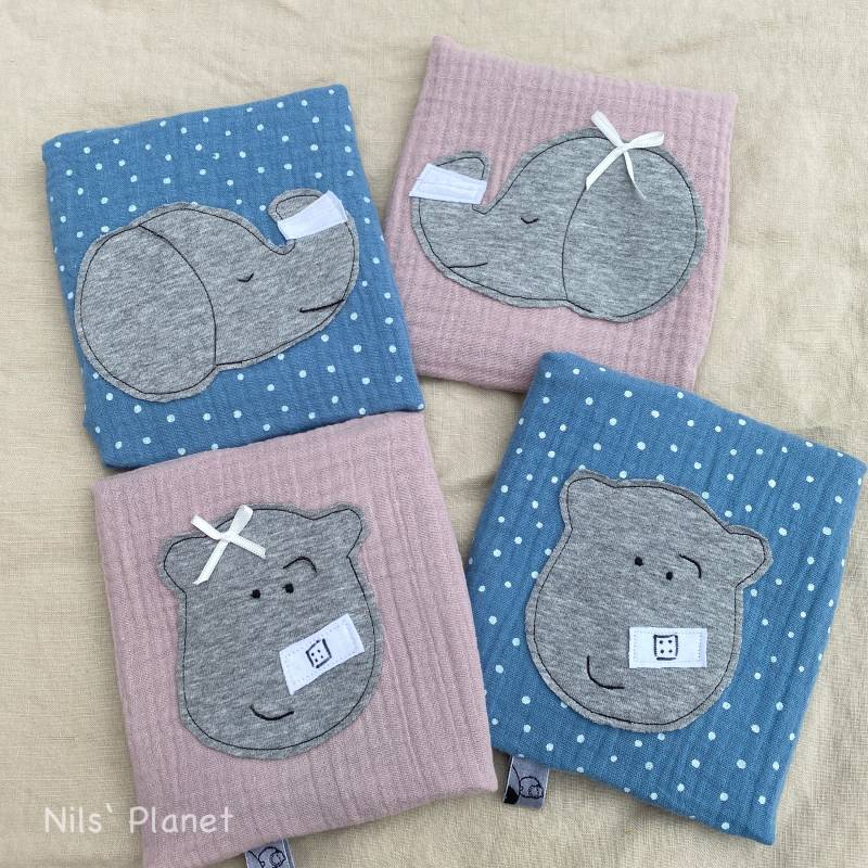 Kühlpad Mit Hülle Beulentröster Kühlkissen Kalt-Warmkompresse Elefant Nilpferd Musselin Applikation Geschenk Baby Mädchen Junge Krank von Etsy - NilsPlanet