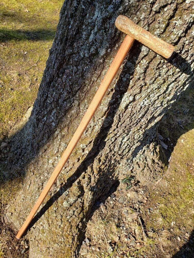 Gehstock 38-1/4" Mit Ankergriff Fuß, Jatoba Schaft, Chamfered Hawthorn Hand Grip. Unfertig, Voll Funktionsfähig von Etsy - NortheastBlackwood