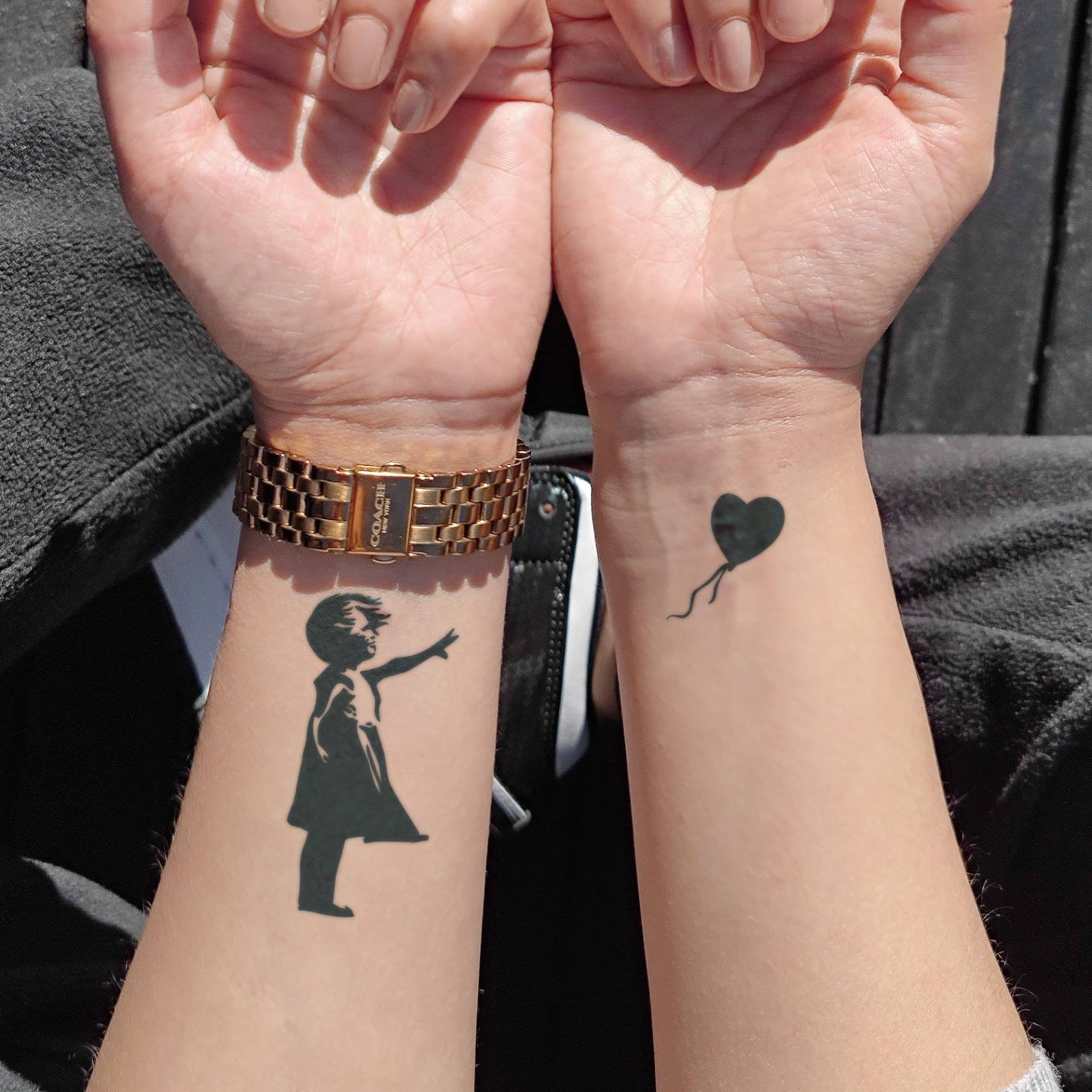 Semi-Permanentes Tattoo | Banksy Kunst Mädchen Mit Ballon Hält Bis Zu 2 Wochen Temporäres Fingertattoo Henna| Urlaub Geschenkidee von Etsy - NotaTattoo