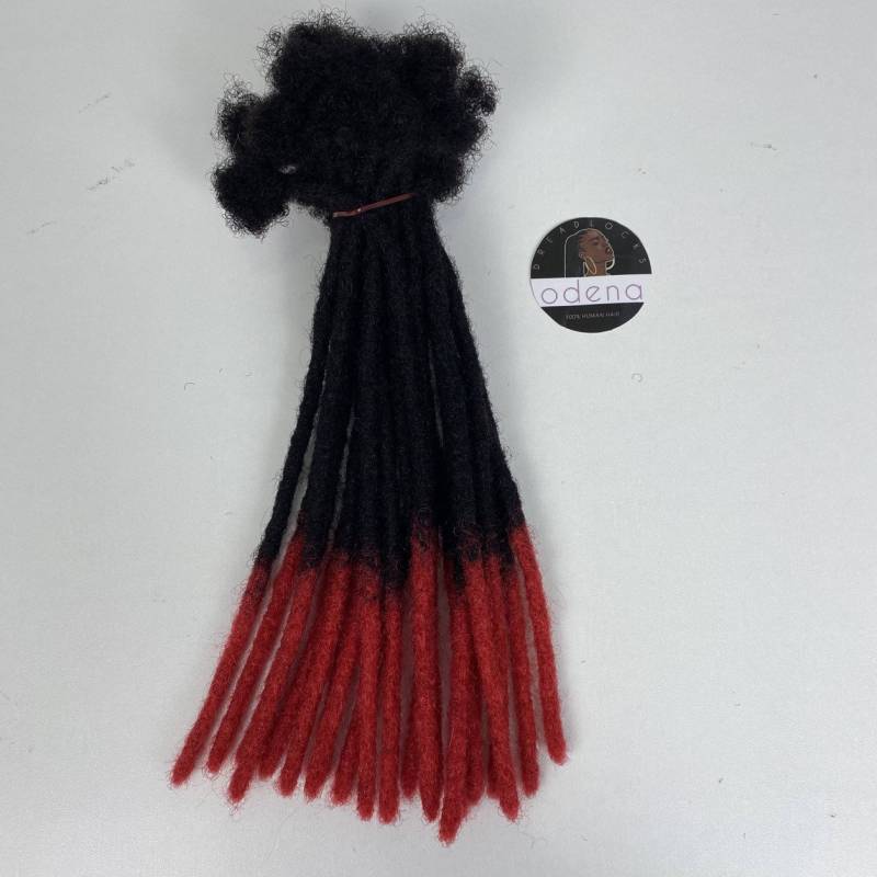 Farbe #1B/Rot Echthaar Dreadlocks Extensions. Handgemachte Dreadlocks Extensions von Etsy - Odenadreadlocks