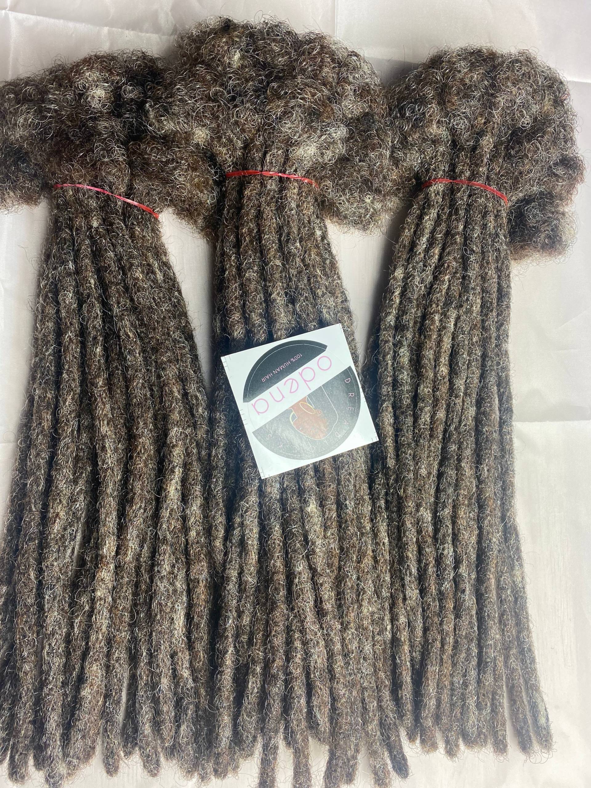 Mischung Aus Salz Und Pfeffer Farben #4 Human Hair Dreadlocks 60 Dreads 12Inches 0, 6cm Customizee Extensions von Etsy - Odenadreadlocks