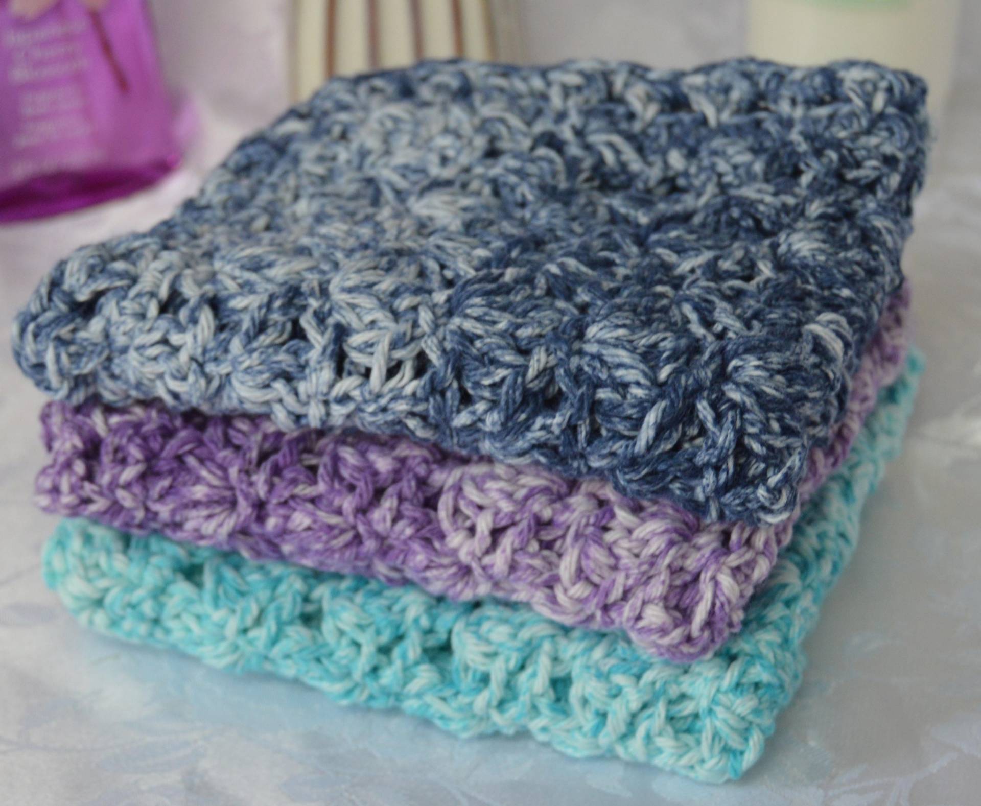 Color Splash Baumwolle Gehäkelte Waschlappen/Geschirrtuch Set | 3Er Set Color Splash Baumwolle Gehäkelte Waschlappen/Geschirrtuch Set | 3Er Set von Etsy - OffTheHookbyJulie