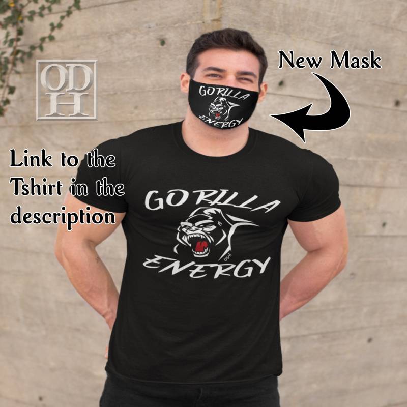 Gorilla Energie Gesichtsmaske, Workout Gym Maske, Tier Motivationsmaske Stoff Bekleidung, Gear, Übung von Etsy - OfficialODH