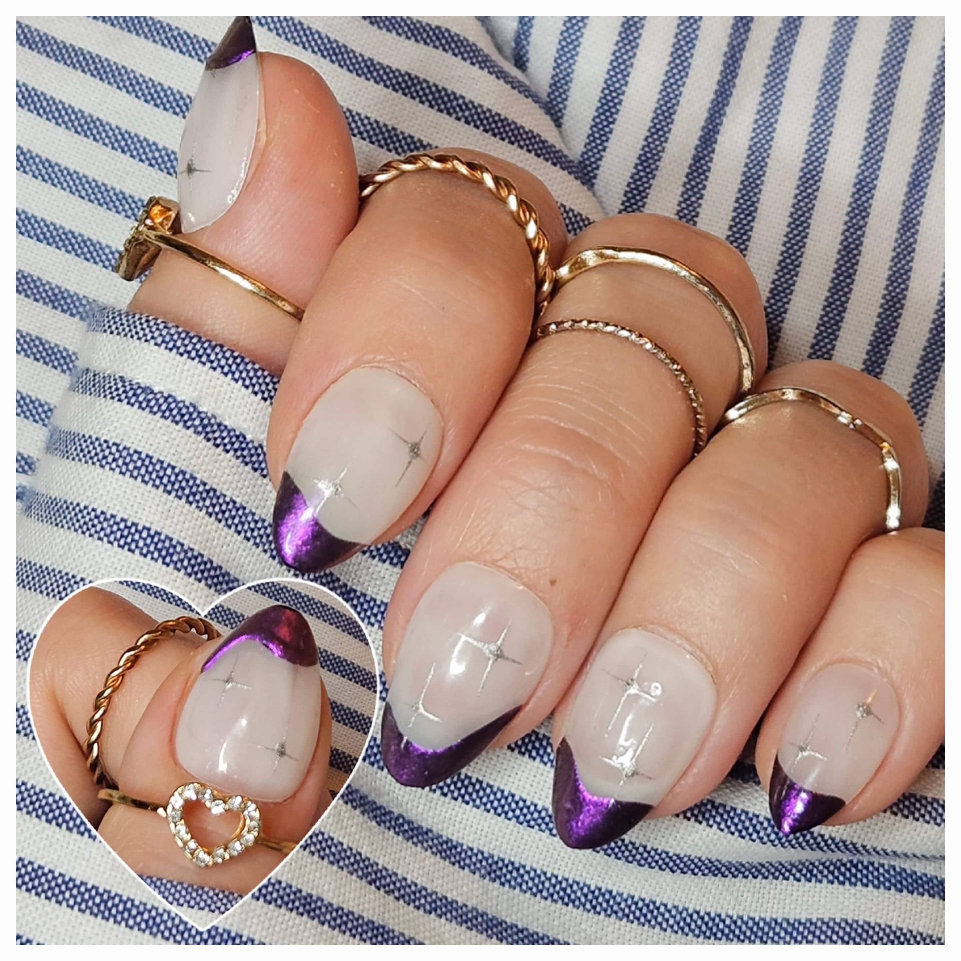 Lila Chrome French Press On Nails von Etsy - OlisCreativeFactory