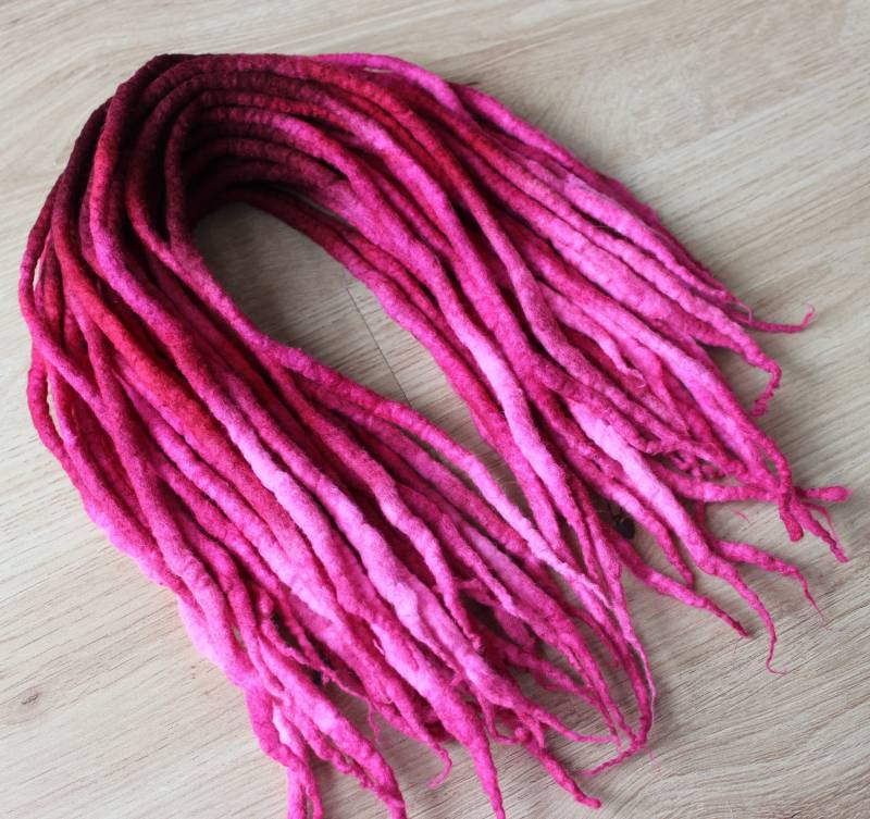 De Gemischte Rosa Wolle Dreadlocks Erweiterungen von Etsy - OuterworldHair