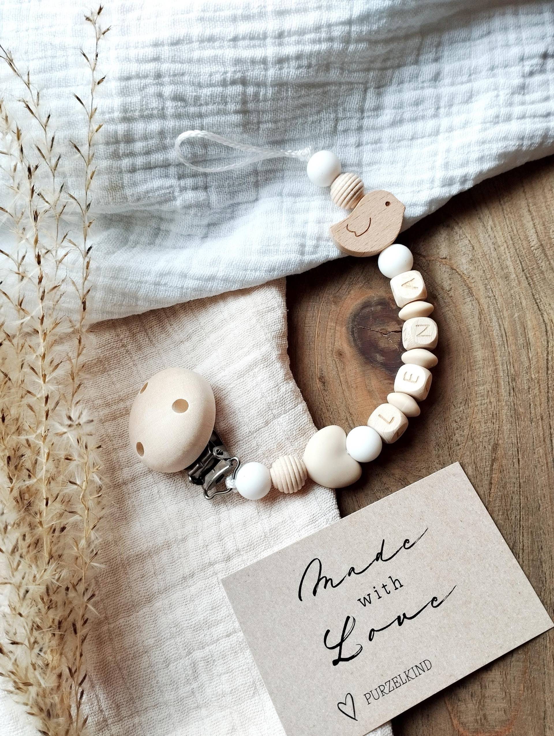 Schnullerkette Mit Name Herz Und Vogel Beige Weiß Holz Personalisiert Für Mädchen, Vögelchen Herz, Geschenk Geburt Schnullerkette Mit Name Herz Und Vogel Beige Weiß Holz Personalisiert Für Mädchen, Vögelchen Herz, Geschenk Geburt von Etsy - PURZELKINDshop
