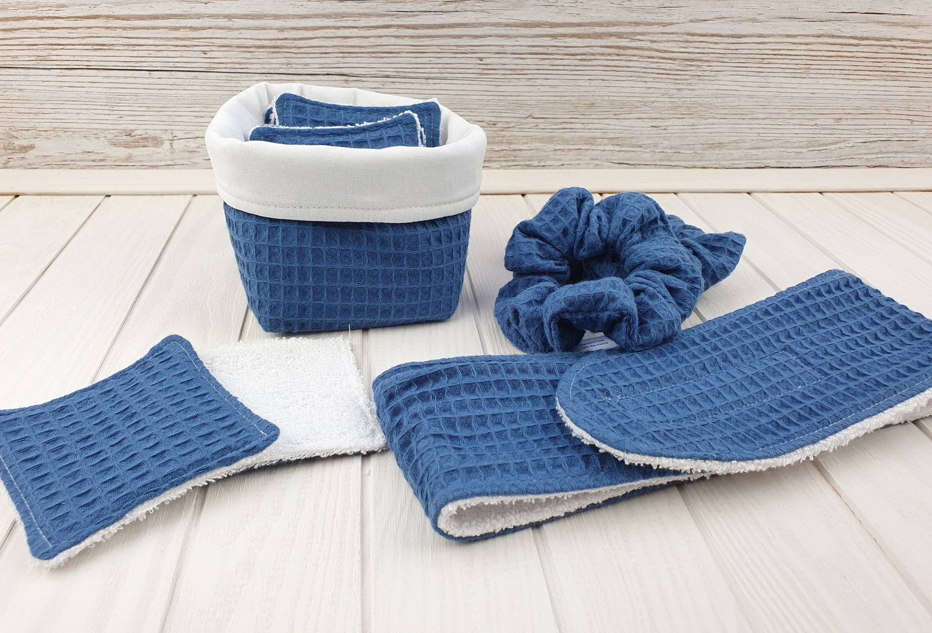 Kosmetikpads Utensilo Srunchies Kosmetikstirnband Set Blau von Etsy - PantufaDE