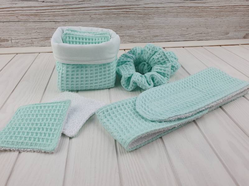 Kosmetikpads Utensilo Srunchies Kosmetikstirnband Set Hellmint von Etsy - PantufaDE