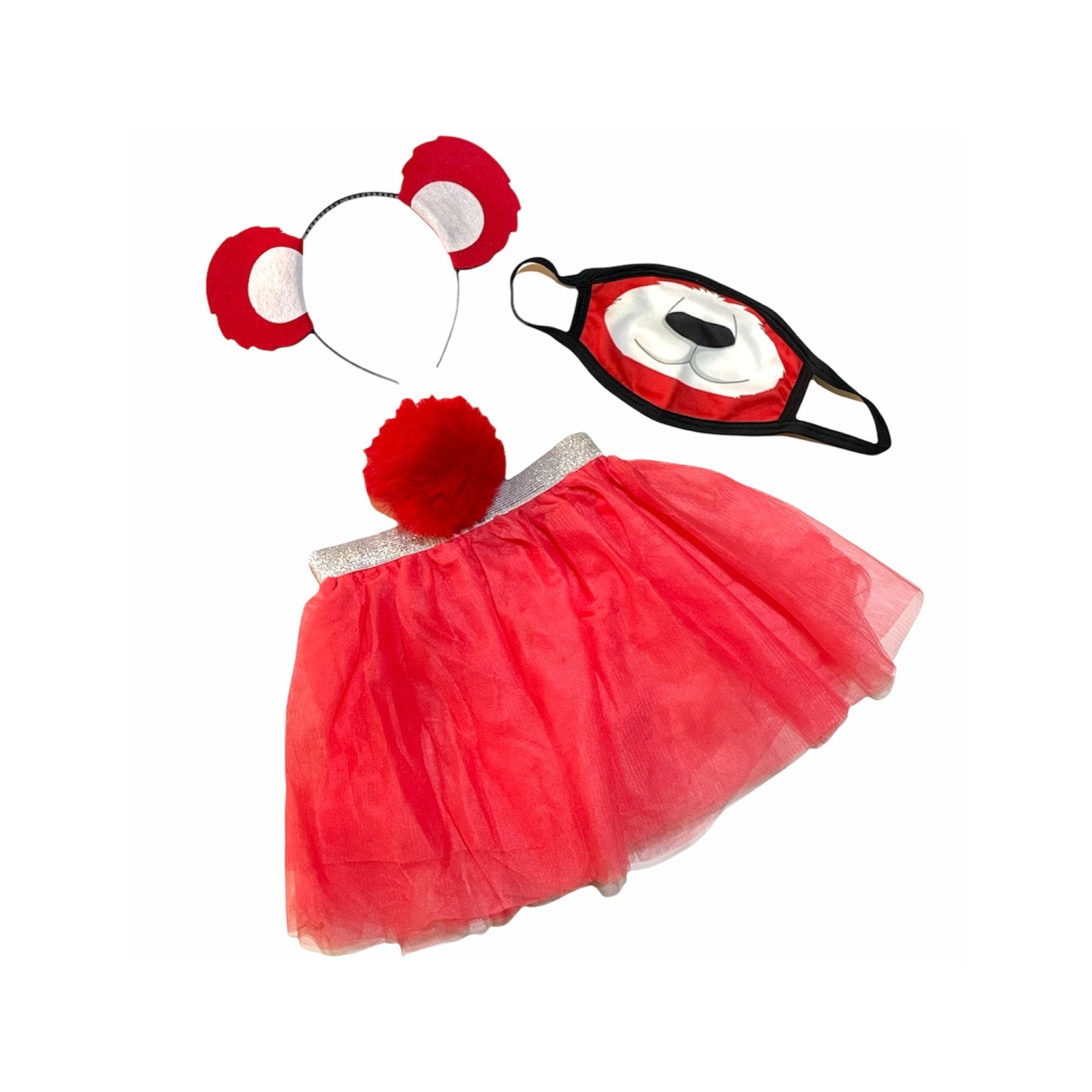 Rotes Stirnband Tutu Tail Facemask Bär Ohren Geburtstag Party Favors Damen Frauen Mädchen Kostüm Pflege Bunt Baby Babys Kind Erwachsene von Etsy - PartyEars