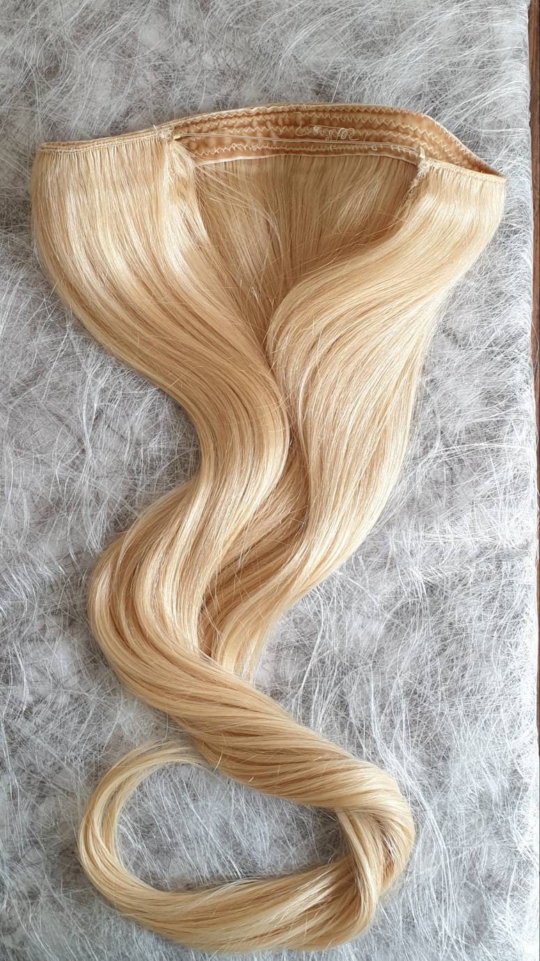 Blond #613 Remy Human Hair Extension With Invisible Wire No Clips in Extension, Piece, Ponytail 100G Bundle, Customizable von Etsy - Passionyou