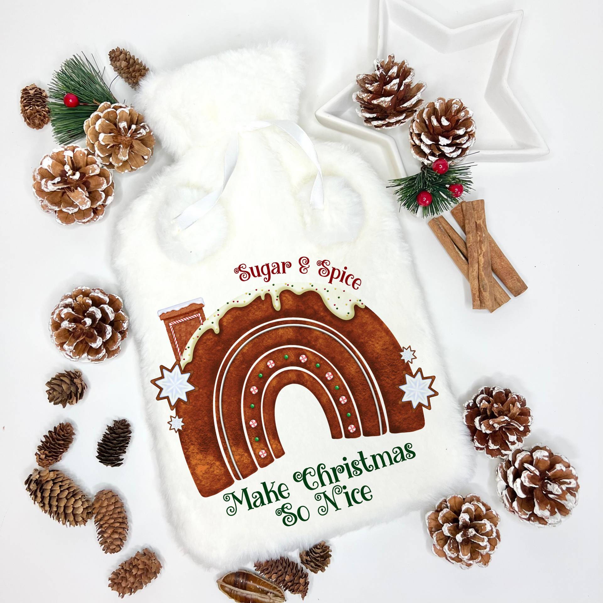 Sugar & Spice Lebkuchen Design Wärmflasche, Perfektes Geschenk, Geschenke Für Weihnachten, Santa Geschenk von Etsy - PattonscraftsNIShop