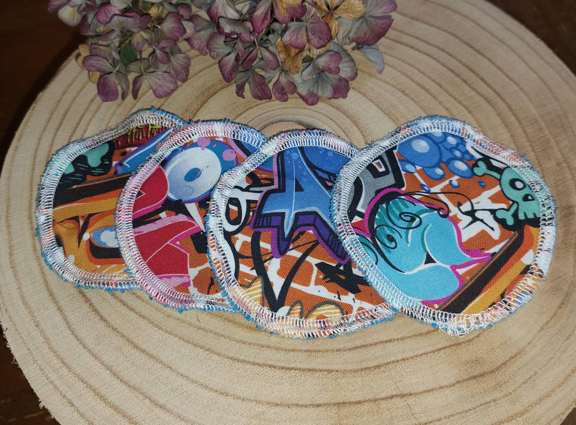 Make-Up Entferner Abschmink Pads Aus Stoff Wiederverwendbar Waschbar Graffiti 4 Stück Nachhaltig von Etsy - PearlysSchatzkammer