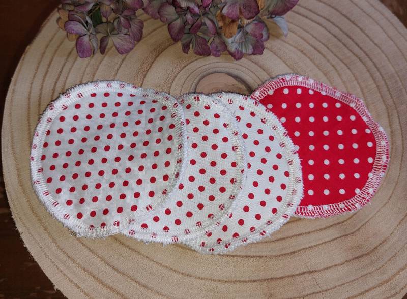 Make-Up Entferner Abschmink Pads Aus Stoff Wiederverwendbar Waschbar Polka Dots Shabby Chic 4 Stück Nachhaltig von Etsy - PearlysSchatzkammer