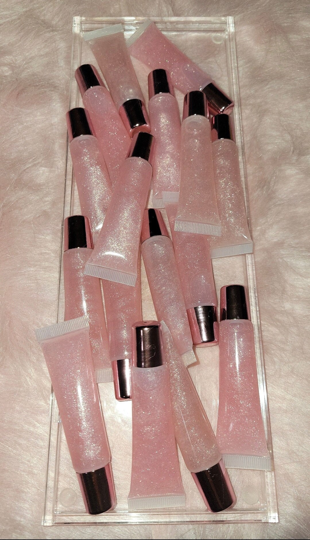 Champagner Zuckerzauber Glanz | Veganer Lipgloss Rosa Glitzernder Squeeze Tube Feuchtigkeitsspendender von Etsy - PeriwinkleeCo