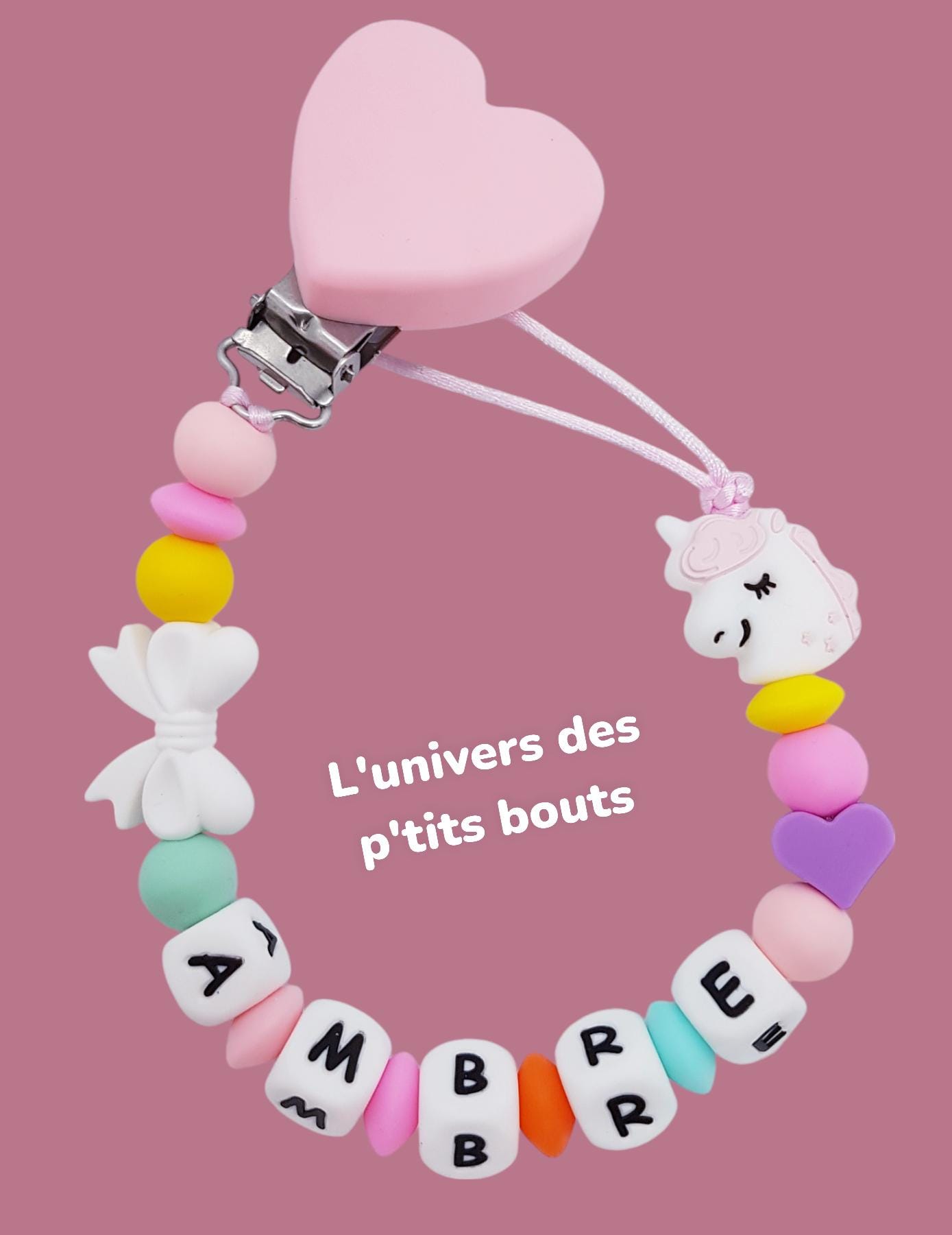 Personalisierter Schnullerclip Aus Silikon - Einhorn Personalisierter Schnullerclip Aus Silikon - Einhorn von Etsy - PetitsboutsCreations