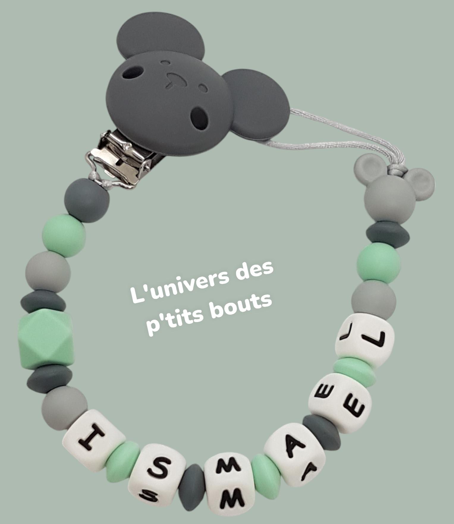 Personalisierter Silikon-Schnullerclip - Maus Personalisierter Silikon-Schnullerclip - Maus von Etsy - PetitsboutsCreations