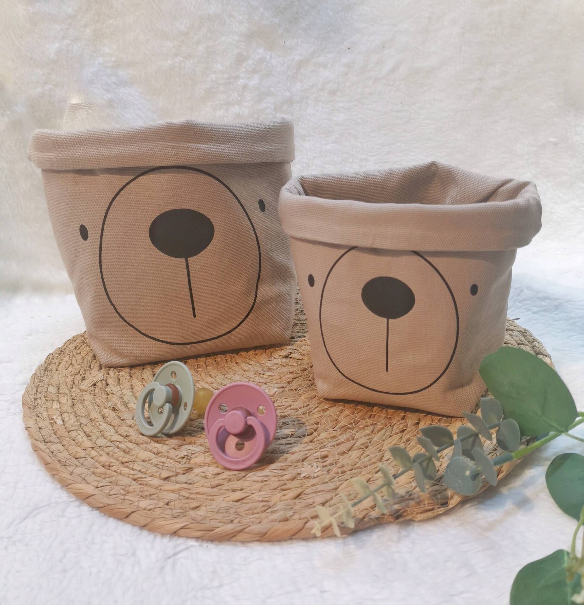 Utensilo - Bär Körbchen Wickeltisch Aufbewahrungskörbchen Wickeltischkörbchen Stoffkörbchen Utensilos von Etsy - PinkCloudsBabyShop