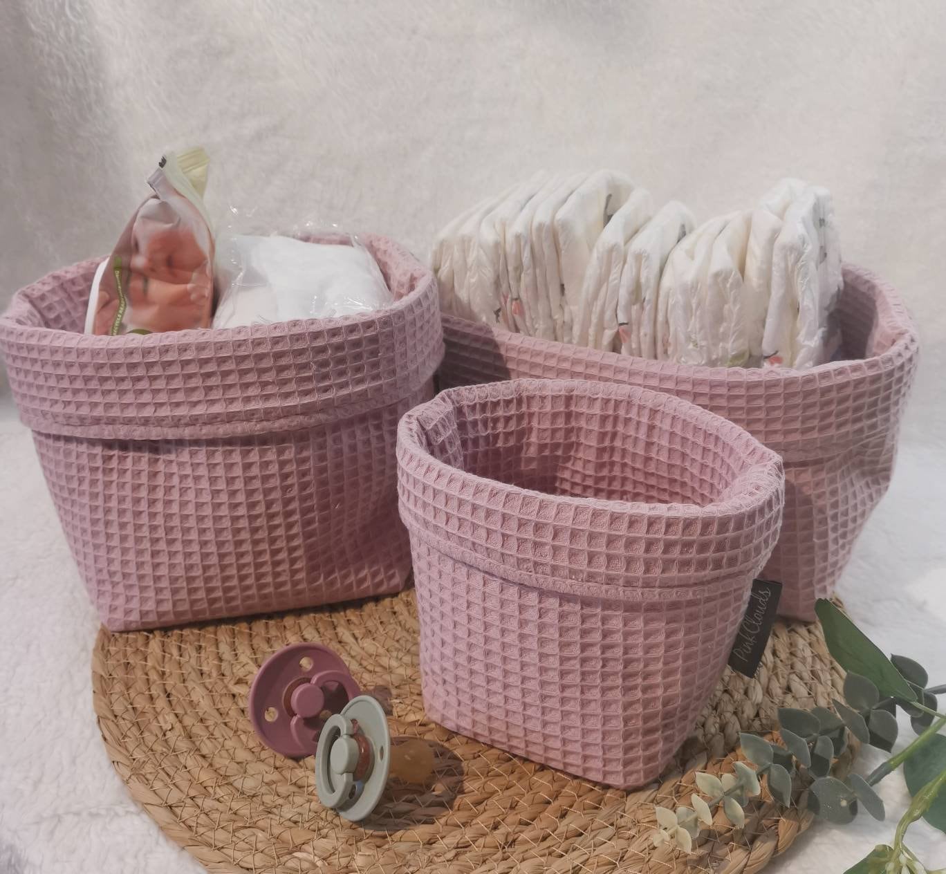 Utensilo Körbchen | Wickeltisch Utensilos Aufbewahrungskörbchen Wickeltischkörbchen Stoffkörbchen von Etsy - PinkCloudsBabyShop