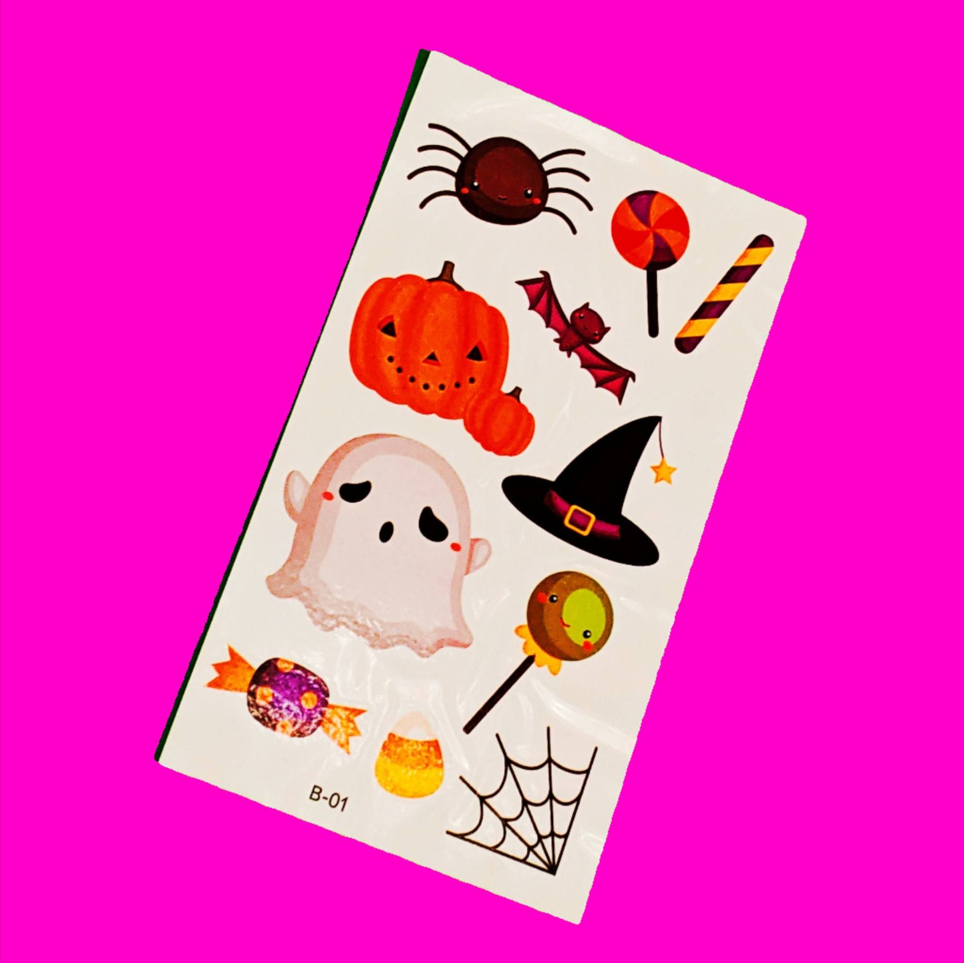 Gruselig Süß Halloween Spaß Hexen Geister Schwarze Katzen Cartoon Candy Goodies Fledermäuse Spinnen Gemischt Mehrfarbiges Temporäres Tattoo von Etsy - PinkSkullCA