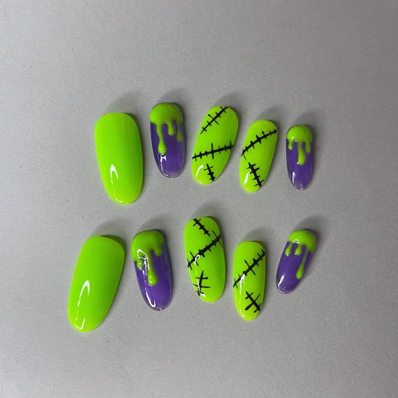 Es Lebt | 3D Tropfen Gel Press On Nails [Kostenloser Kleber + Nagelvorbereitungsset] von Etsy - PlasticFantasticNail