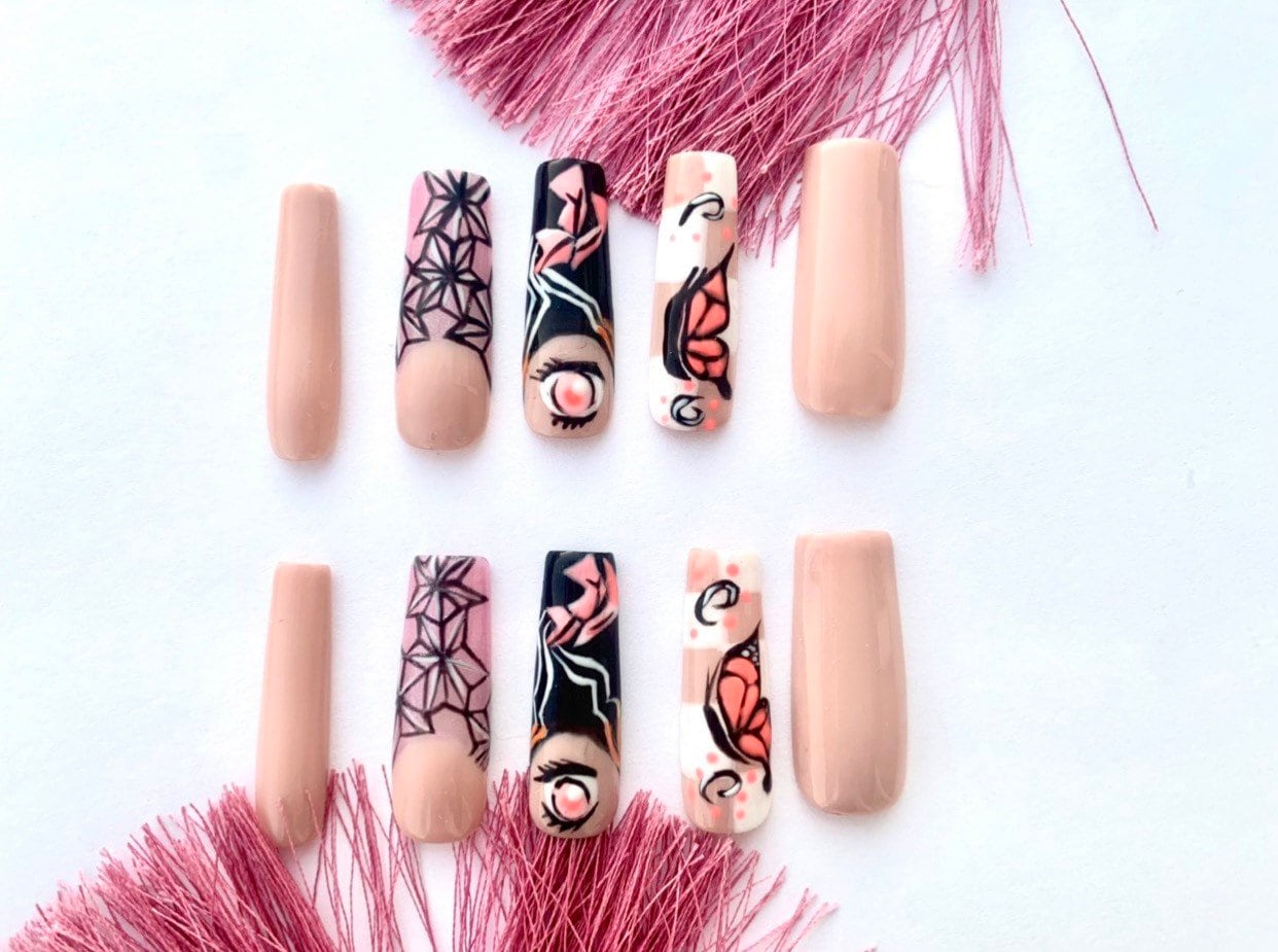 Anime Dämon Mädchen Nägel von Etsy - PressonFashionNails