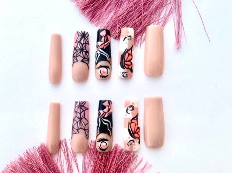 Anime Dämon Mädchen Nägel von Etsy - PressonFashionNails