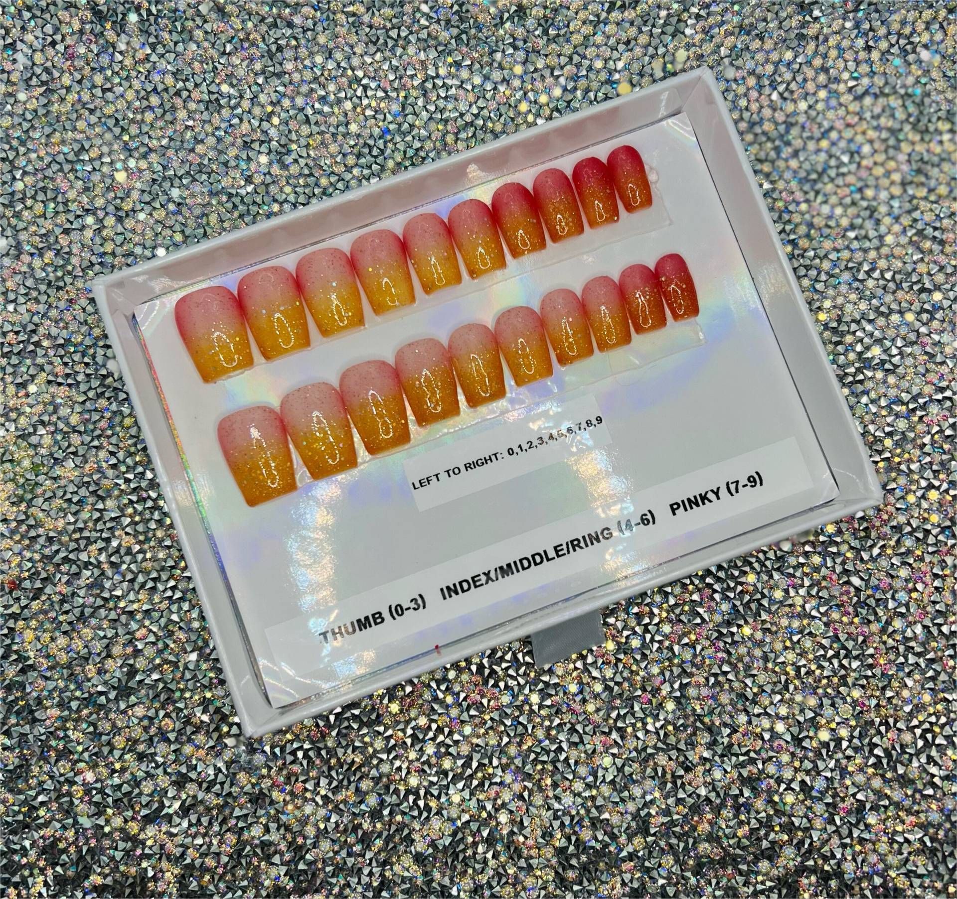 Tequila Sunrise Farbwechsel - 20 Teiliges Press On Nail Set von Etsy - Presstiletto