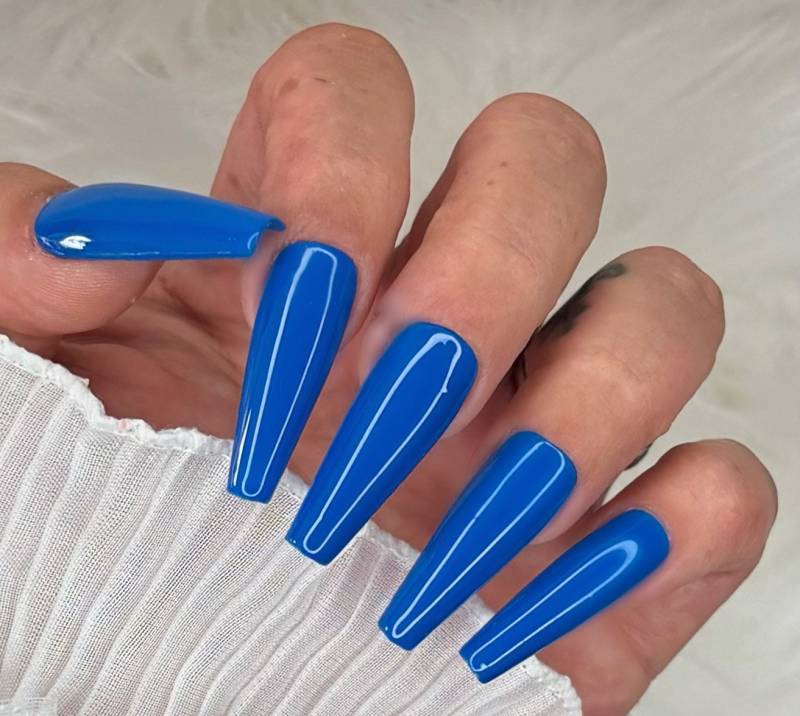 Press On Nails Blau Royal Blue Basic von Etsy - PrincessNails01