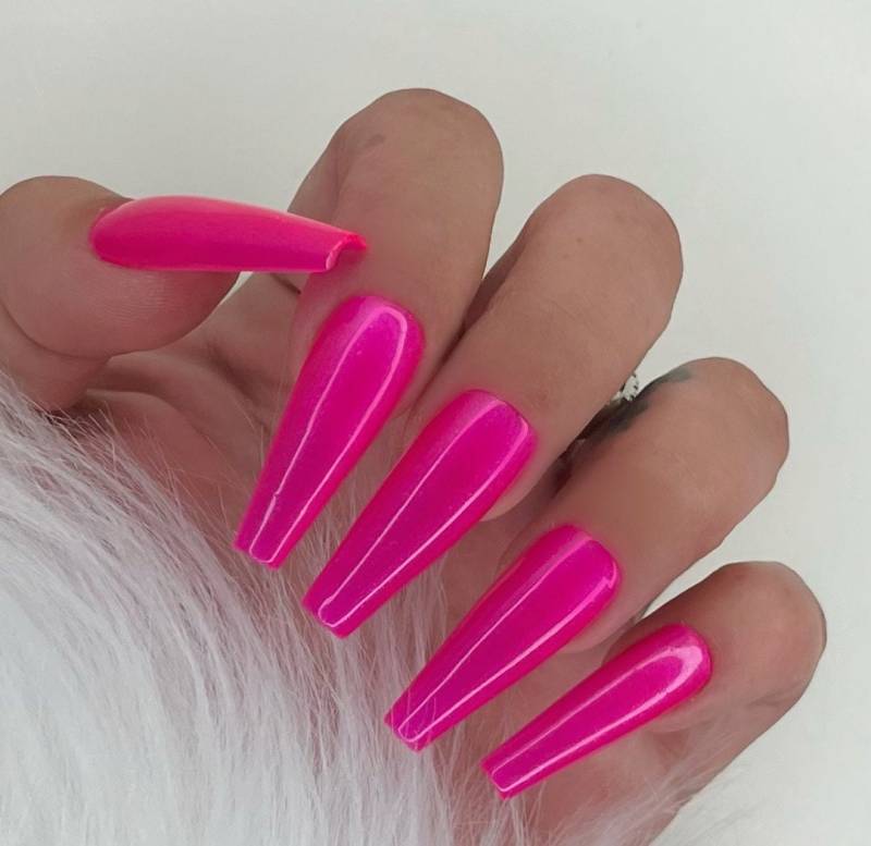 Press On Nails Glitter Neon Pink von Etsy - PrincessNails01