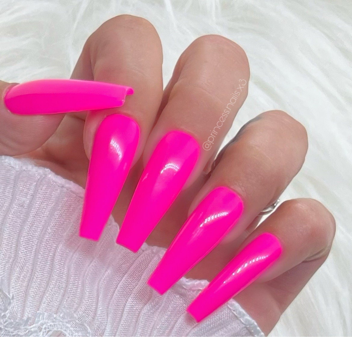 Press On Nails Knalliges Barbie Pink Basic von Etsy - PrincessNails01