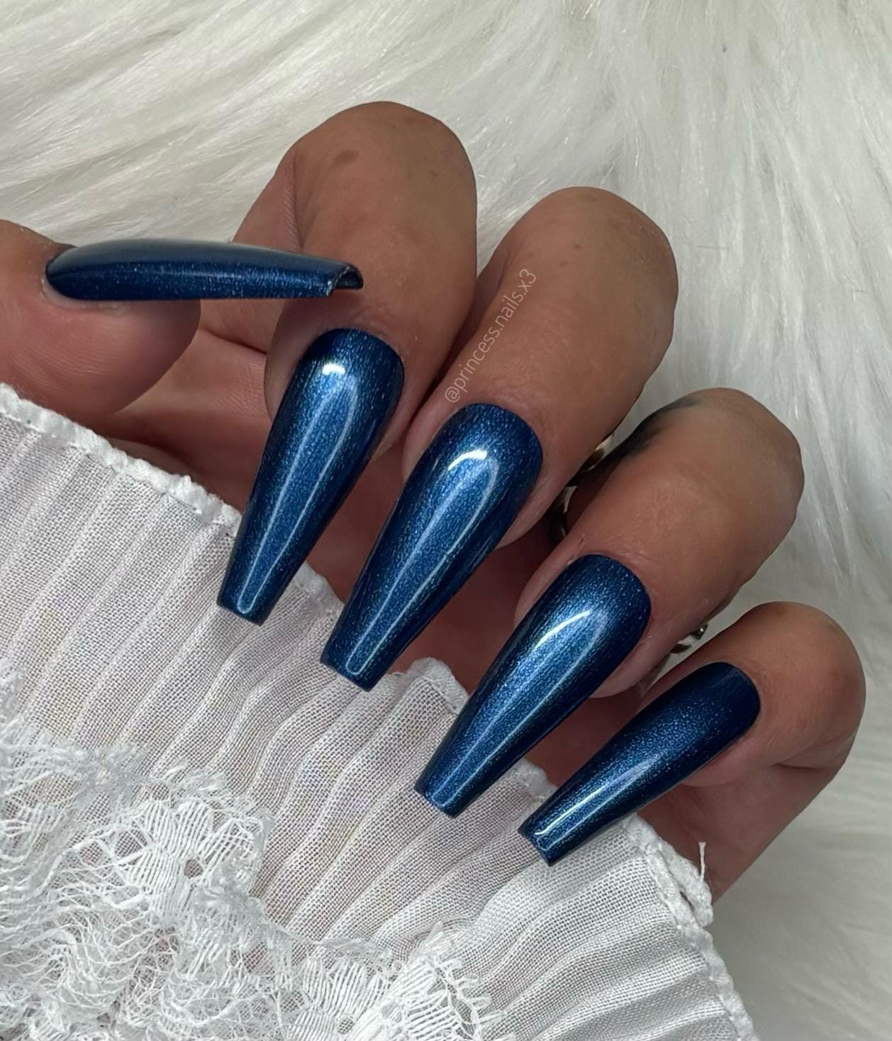 Press On Nails Metallic Blau Basic von Etsy - PrincessNails01