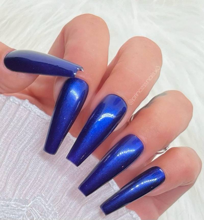 Press On Nails Metallic Blau Glitzer Blue von Etsy - PrincessNails01