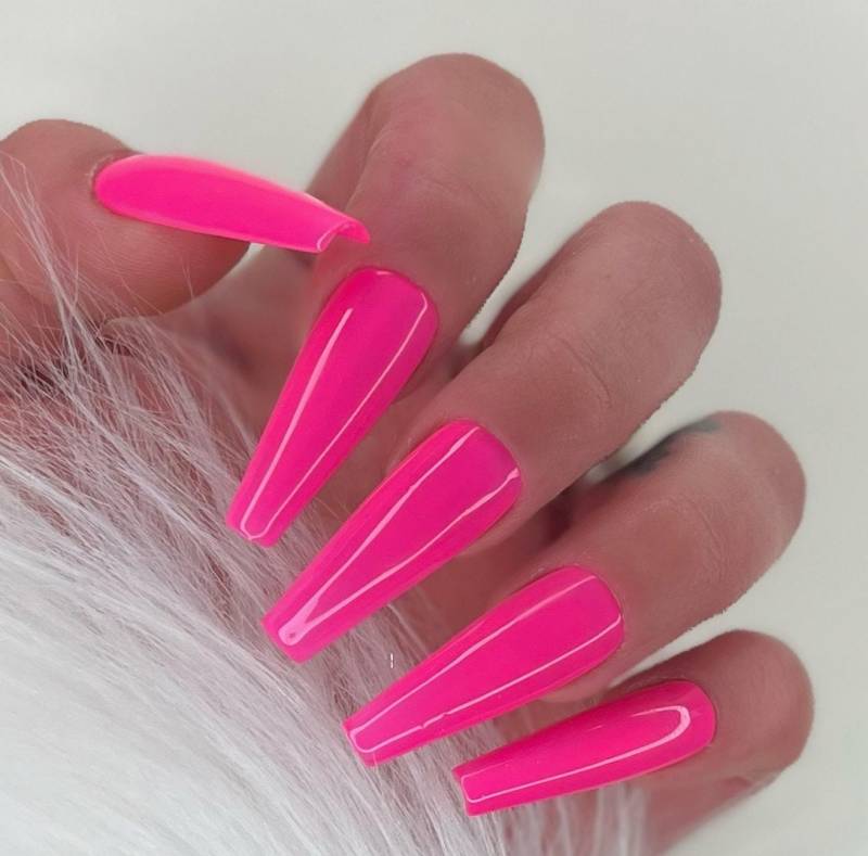 Press On Nails Neon Pink von Etsy - PrincessNails01