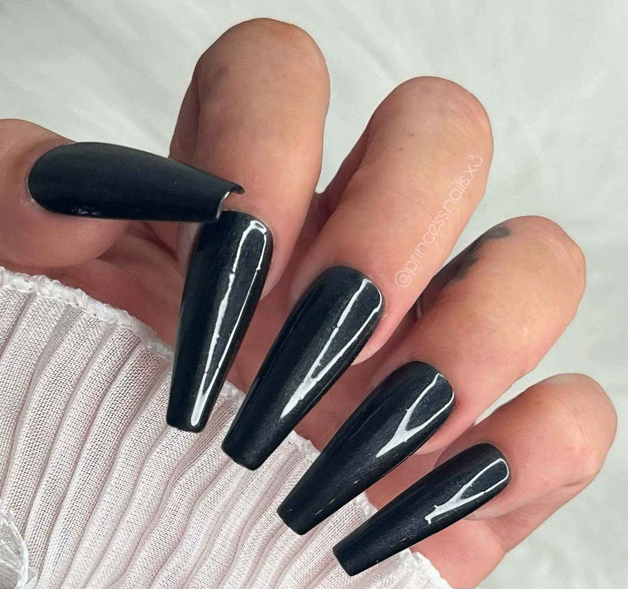 Press On Nails Schwarz Metallic Black von Etsy - PrincessNails01