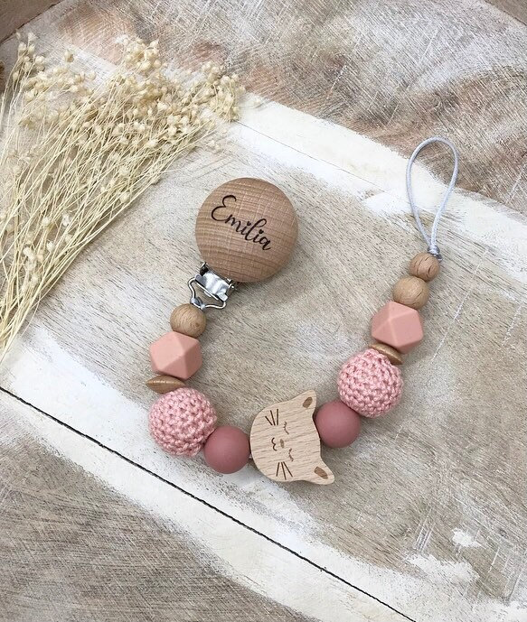 Schnullerkette Graviert Personalisiert von Etsy - PureDesignBabyHerz