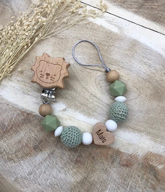 Schnullerkette Mit Namen Personalisiert Graviert Geschenk Taufe/Geburt von Etsy - PureDesignBabyHerz