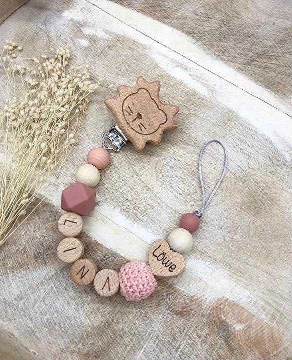 Schnullerkette Mit Namen Personalisiert Graviert Geschenk Taufe/Geburt von Etsy - PureDesignBabyHerz